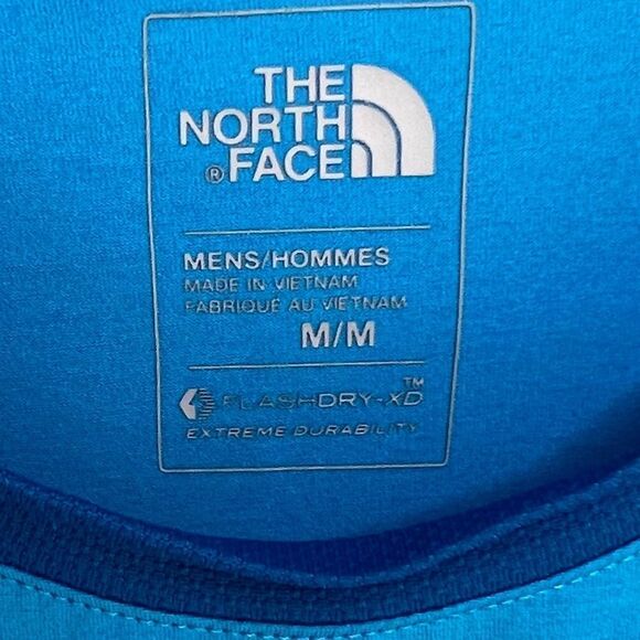 THE NORTH FACE MEN’S TECH SHIRT MEDIUM FLASHDRY BLUE SHORT SLEEVE - Picture 7 of 9